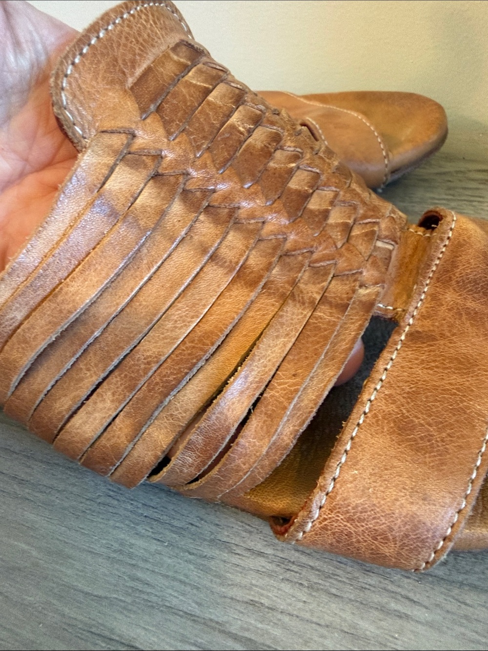 BED|STU Tan Woven Leather Sandals 9.0 - Picture 8 of 8